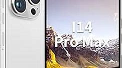 Unlocked Android Phone I14 ProMax Smartphone 8GB+256GB cell phone 24MP+50MP Camera Pixels 6000mAh Battery for Extended Standby 6.7-inch HD Screen mobile phone 4G Dual SIM Card Capability (White)