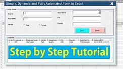 Fully Automated Data Entry User Form in Excel - Step By Step Tutorial