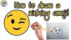 How to draw a WINKING EMOJI! *step by step*