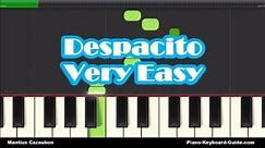 Despacito - Luis Fonsi, Daddy Yankee & Justin Bieber - Right Hand Slow Very Easy Piano Tutorial