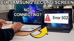 Fix Samsung Second Screen Not Working!