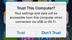 How to get trust option in iPhone while connected with PC