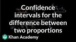 Confidence intervals for the difference between two proportions | AP Statistics | Khan Academy