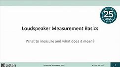 Basic Loudspeaker Testing
