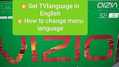 Vizio Smart TV change Menu language How to