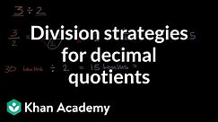 Division strategies for decimal quotients