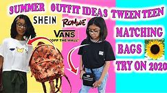 SUMMER OUTFIT IDEAS FOR TWEENS AND TEENS TRY ON HAUL 2020 HUGE SHEIN CLOTHING HAUL MATCHING BAGS.
