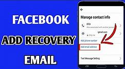 How To Add Recovery Email On Facebook // Facebook Add Recovery Phone Number