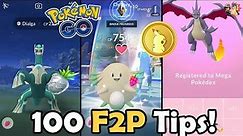 TOP 100 TIPS & TRICKS In Pokémon GO! | Free To Play (F2P) Guide | How To Play Effectively