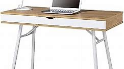 Techni Mobili Modern Multi Computer Desk with Storage, 30" x 21.7" x 45.3", Pine