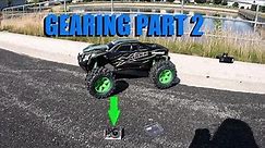 HOW FAST IS THE X-MAXX ??? ***GEARED TO THE MAXX*** Traxxas STOCK vs BELTED Tires Part2