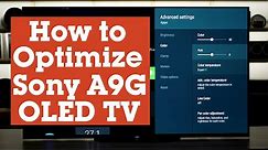 How to optimize the settings on your Sony MASTER Series A9G OLED TV | Crutchfield