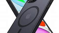 Olialia Strong Magnetic Case for iPhone 11, [Compatible with MagSafe] [Military Drop Protection] Skin-Friendly Touch Shockproof Protective Slim Phone Cover 6.1 inch, Black