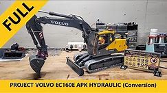 Build Video, RC excavator Volvo EC160E Double E - APK Hydraulic conversion, with Wuehlbox options.