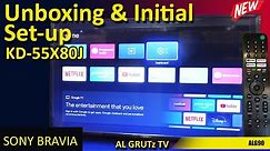 Sony Google TV KD-55X80J unboxing and initial set-up..