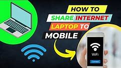 how to share internet from laptop to mobile via WiFi @techsupporthk