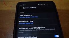 Samsung Galaxy S10 Plus 4K Video settings