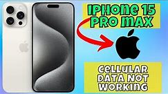 How to Fix Cellular Data Not Working on iPhone 15 Pro Max