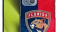 Head Case Designs Officially Licensed NHL Half Distressed Florida Panthers Hard Back Case Compatible with Apple iPhone 14