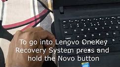 Where is the Novo button in Lenovo Ideapad 100| How to get into the Lenovo OneKey Recovery System.