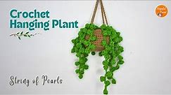 Crochet Hanging Plant - Crochet String of Pearls Succulent| Boho Car Plant Crochet Hanging Basket 🪴