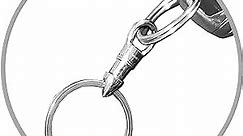 KeySmart KeyConnect Mini Carabiner Clip with Swivel Clasp Lobster Hook - Stainless Steel Small Locking Carabiner Keychain Connector - Swivel Carabiner Keyring for Keys, Lanyard Clips, Small Dog Collar