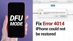 How to Fix iPhone/iTunes Error 4014 iPhone Could Not Be Restored on iOS 14.6 iPhone