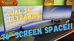 DUAL 34" Samsung Curved Screens, One Laptop! (Best Ultrawide Monitor)