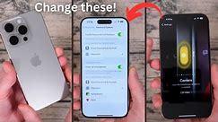 iPhone 15 - Change These Settings NOW // Hidden Features + Tips and Tricks for iPhone 15 Pro