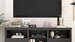 WESOME TV Stand for up to 80 Inch TVs - Modern Entertainment Center with Big Drawers, Farmhouse TV Storage Cabinet Console Table with Adjustable Shelves for Living Room, Bedroom (70 Inch, Black)