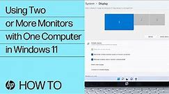 Using Two or More Monitors with One Computer in Windows 11 | HP Computers | HP Support