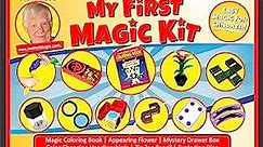 Jim Stott’s 'My First Magic Kit' for Kids, Magic Tricks Set for Girls and Boys, Appearing Flower, Magic Coloring Book, Color Changing Handkerchiefs, Exploding Dice, and More