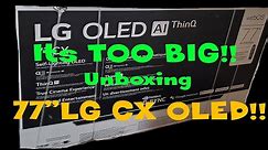 Unboxing 77 LG CX OLED!! Its almost TOO BIG