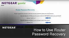 How to use the Router Password Recovery feature | NETGEAR