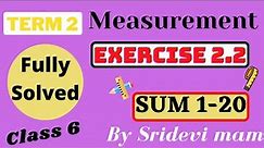 6th maths tamil Term 2 Chapter 2 ( measurements) ex 2.2 fully solved TN samacheer class 6 maths ex