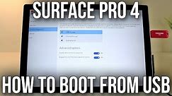 Microsoft Surface Pro 4 - How To Boot From USB Media