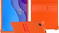 for Lenovo Tab M10 HD 2nd Gen Case 10.1 Inch 2020 (TB-X306F TB-X306X) ,Soft Silicone Stand Cover for New Barnes & Noble Nook 10 HD Tablet 2021 (Orange)