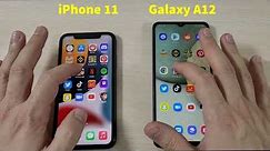 iPhone 11 vs Samsung A12 Speed Test
