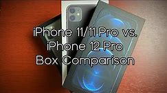 iPhone 11/11 Pro Max vs. iPhone 12 Pro Box comparison