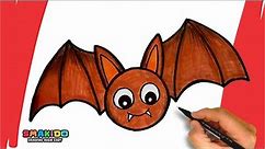 How To Draw a Bat For Kids | Easy Cartoon Bat Drawing Step by Step Tutorial