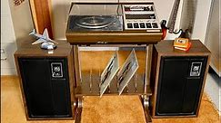 1979 Zenith "The Wedge" Stereo System Record Player with 8 Track, Model JR596W