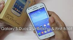 Samsung Galaxy S Duos 2 Unboxing First Boot & Overview
