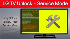 LG TV Service Menu And Factory Settings | Keys Lock Problem Solved On LG LCD TV