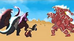 ATTACK ON TITAN KONG - GOD vs EVOLUTION of GODZILLA'S ATOMIC BREATH: Comparison | Godzilla Cartoon