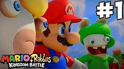 ABM: Mario+Rabbids Kingdom Battle Gameplay!! World 1-1 & 1-2 !! HD