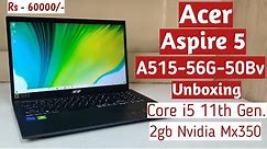 Acer Aspire 5 A515-56 15.6 inch Laptop (Core i5 11th Gen/8GB/512GB SSD/Win 10/ NVIDIA MX350