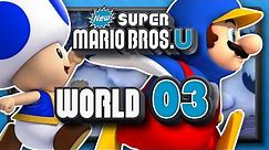 New Super Mario Bros. U Part 3- World 3: Frosted Glacier! (4 Player)