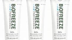 Biofreeze Professional Strength Pain Relief Gel, Knee & Lower Back Pain Relief, Sore Muscle Relief, Neck Pain Relief, Shoulder Pain Relief, 3 Pack (4 FL OZ Biofreeze Menthol Gel)
