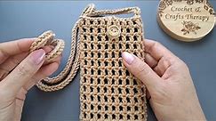 DIY Tutorial💖 How to crochet mobile phone bag 💖Crossbody bag
