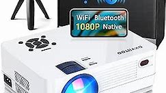 Native 1080P Projector with WiFi and Two-Way Bluetooth, Full HD Movie Projector for Outdoor Movies, 300" Display Projector 4k Home Theater, Compatible with iOS/Android/PC/XBox/PS4/TV Stick/HDMI/USB